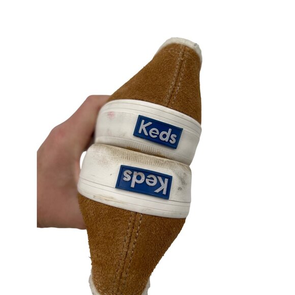 Keds Women's Slip On Leather size 8.5 Suede Brown Sherpa Lined - Picture 4 of 7